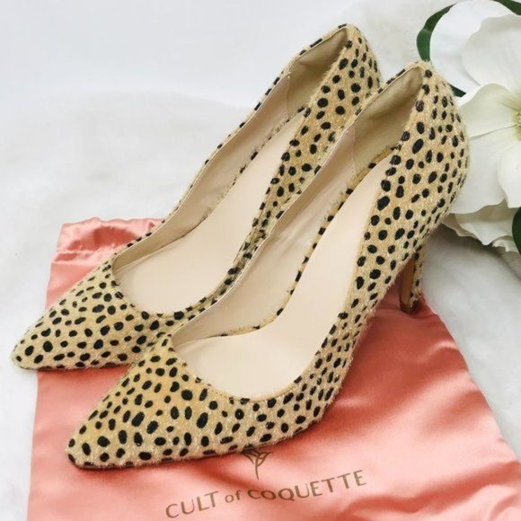 Cult of Coquette Shoes - Cult of Coquette Sophia Vegan Cheetah Print Women Pumps High Heels, 8.5 - NWOT